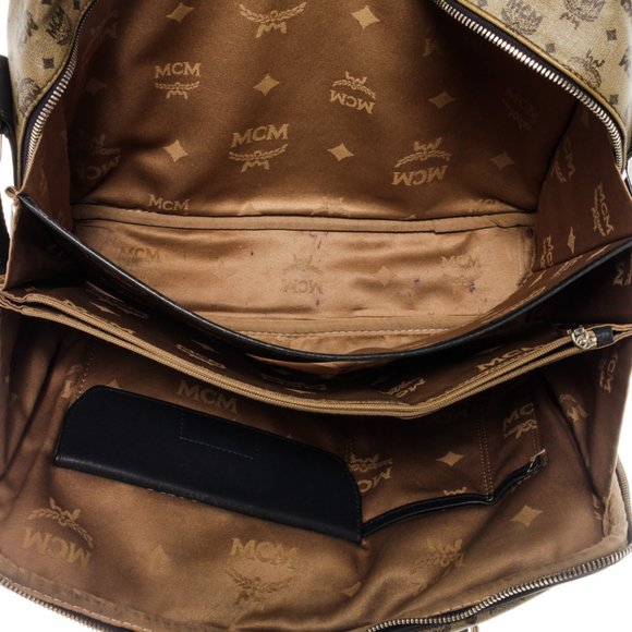 MCM Beige Monogram Visetos Canvas Leather Marble Briefcase Bag - Picture 9 of 9